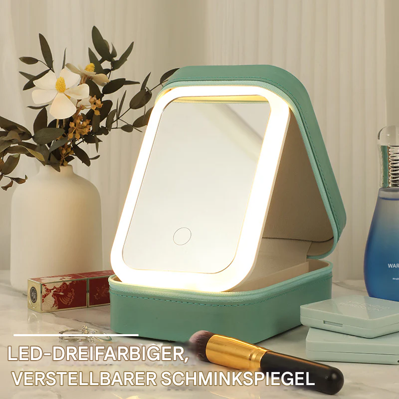 Boîte à maquillage avec miroir LED rechargeable à 3 éclairages