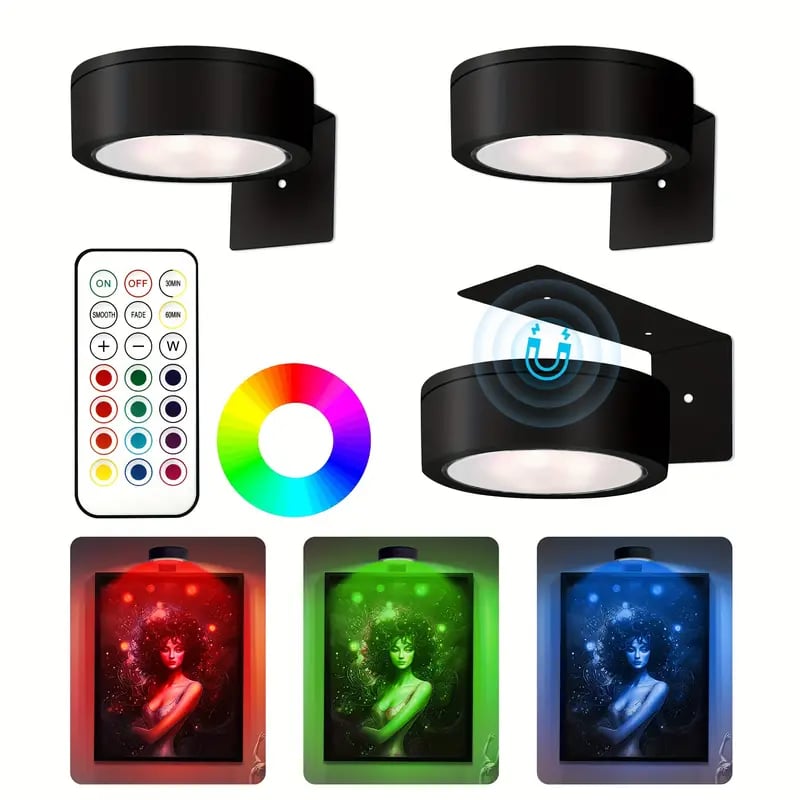 Éclairage LED pour tableau à fixation magnétique rechargeable USB