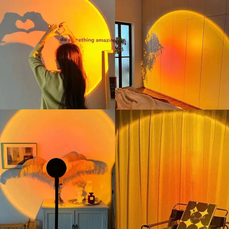 Lampe de projection coucher de soleil à 16 couleurs avec télécommande