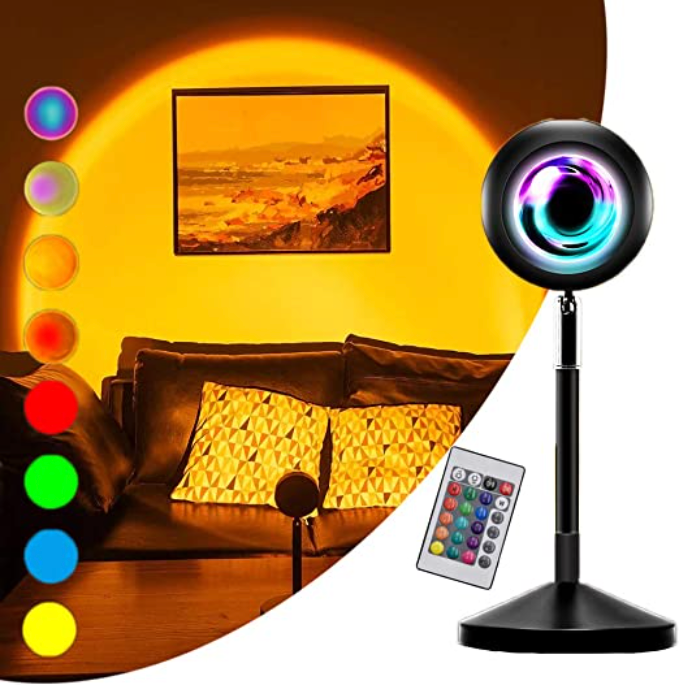 Lampe de projection coucher de soleil à 16 couleurs avec télécommande