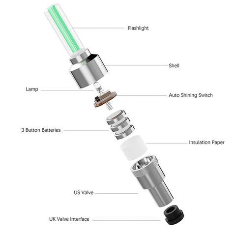 Bouchons de valve lumineux à LED pour roues