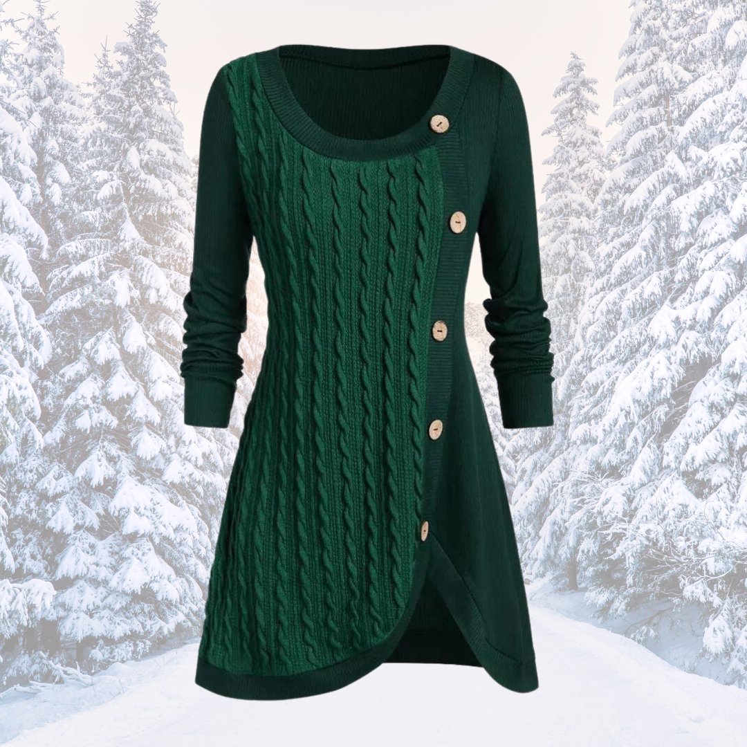 Tunique en maille à col rond et boutons