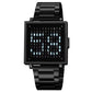 Montre-bracelet en acier à affichage lumineux de l’heure en mots