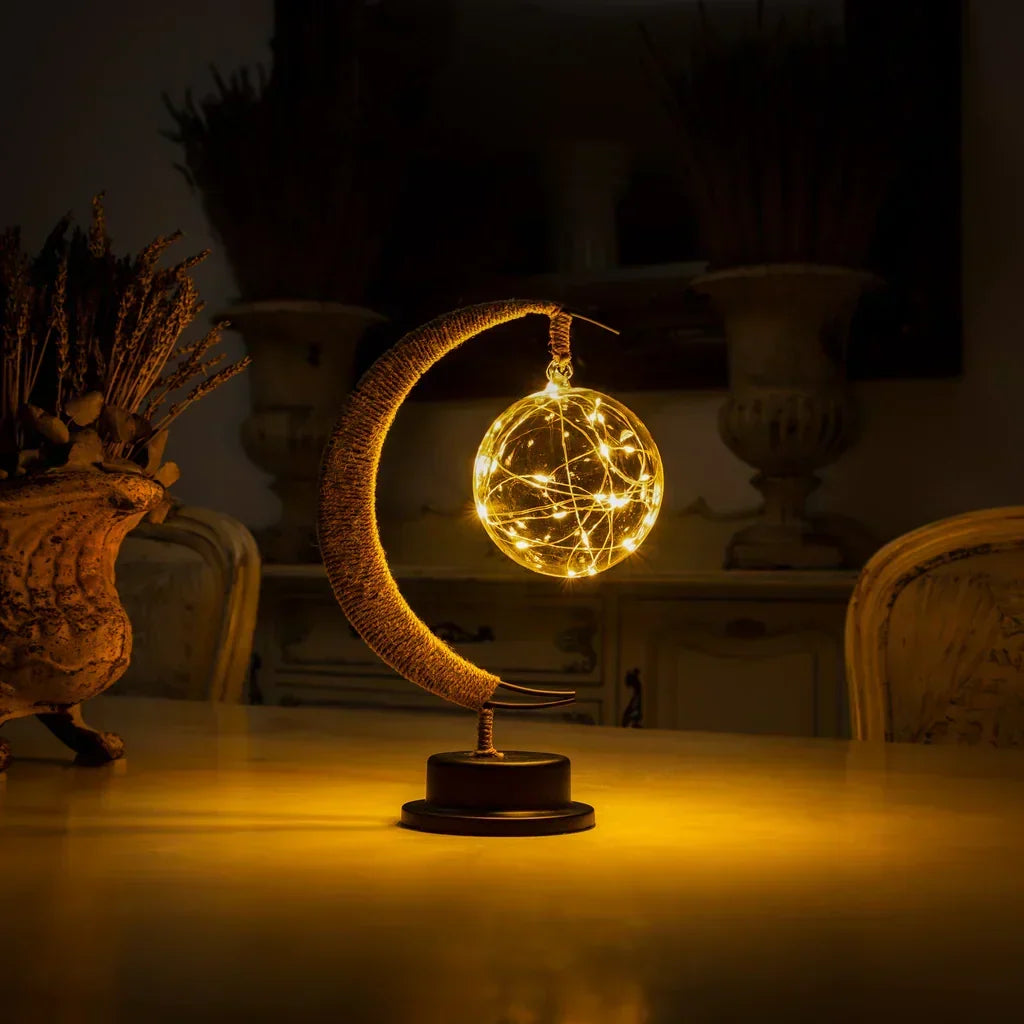 Lampe décorative LED à lueur lunaire, hauteur 27 cm
