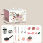 Ensemble de mini-cuisine avec plaque électrique et ustensiles