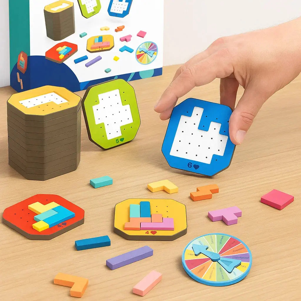 Puzzle de logique 108 pièces avec cartes défi