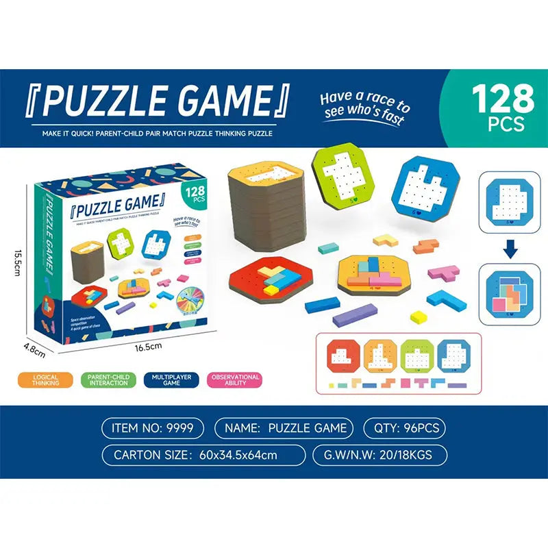 Puzzle de logique 108 pièces avec cartes défi