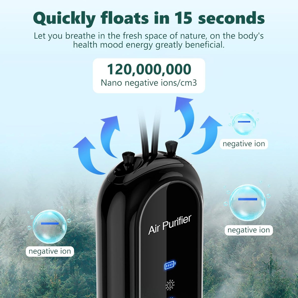 Ioniseur d’air rechargeable sans filtre
