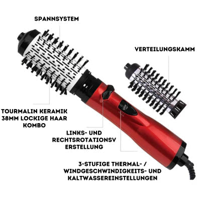 Brosse soufflante à réglage de chaleur et de débit d’air