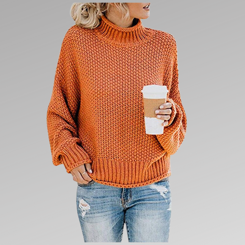 Pull en grosse maille à col roulé