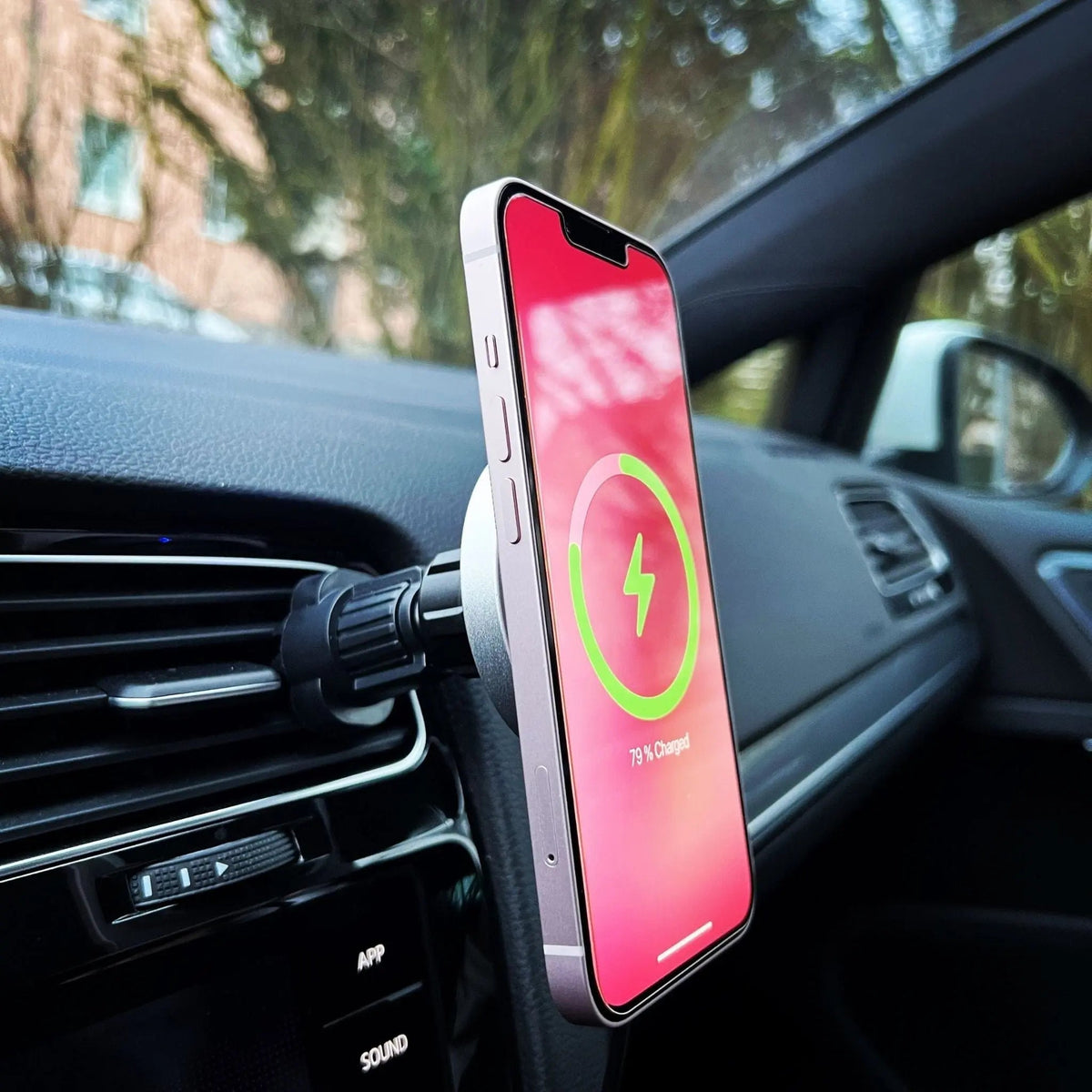 Support de téléphone magnétique pour voiture avec charge sans fil