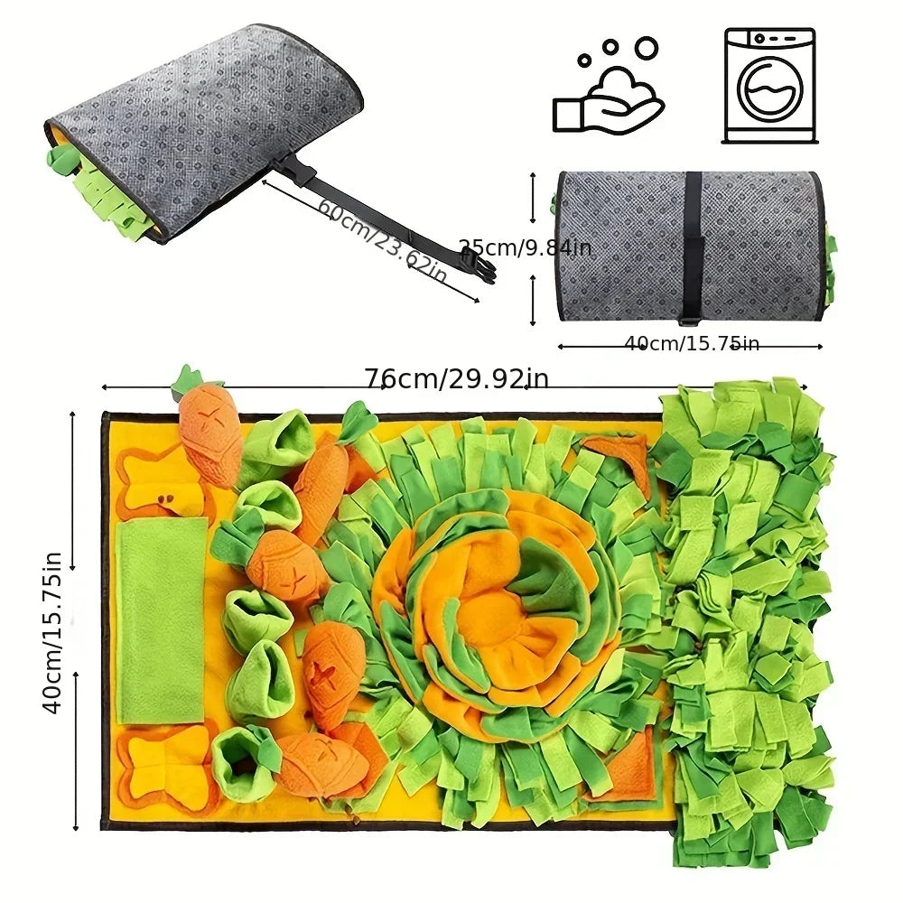Felineau Tapis de Fouille Chien et Chat, Jouet Interactif Anti-Glouton en Polaire pour Friandises et