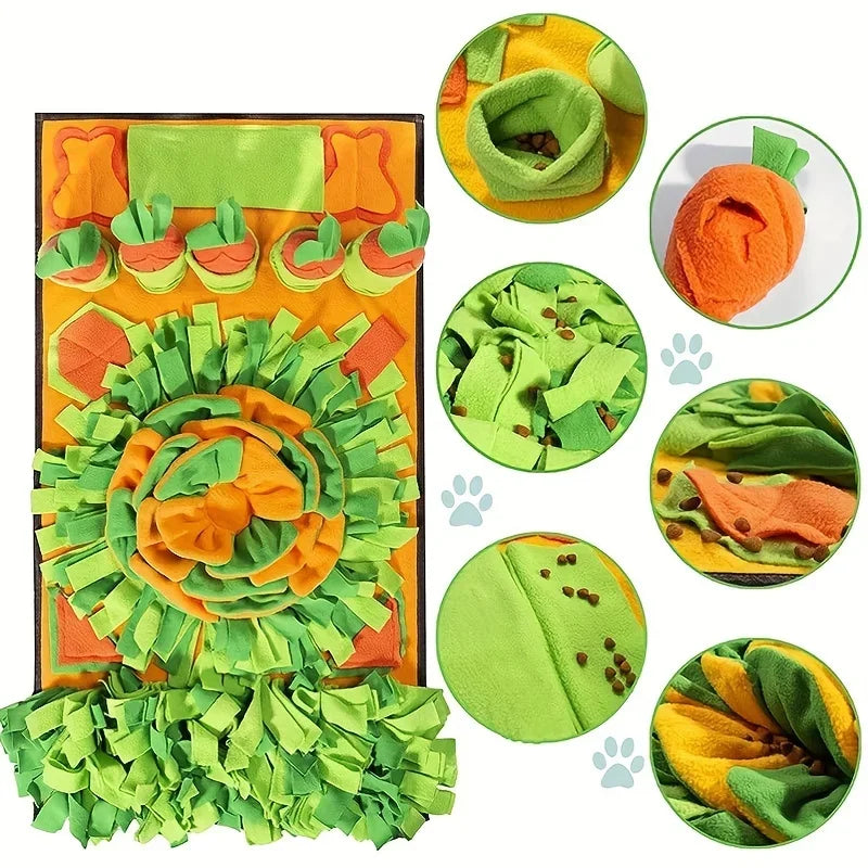 Felineau Tapis de Fouille Chien et Chat, Jouet Interactif Anti-Glouton en Polaire pour Friandises et