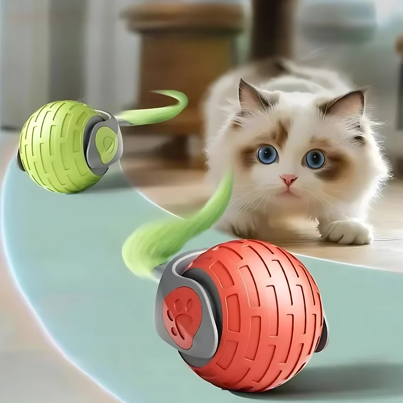 Felineau Balles Feutrées Colorées Chat - Jeu Poursuite Légère Silencieuse