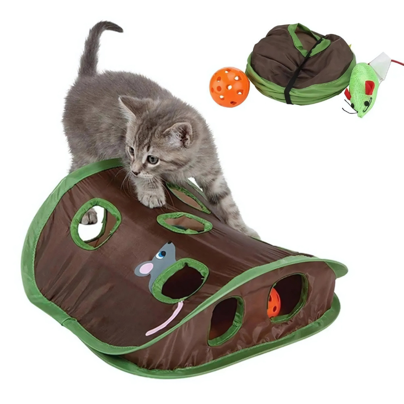 Felineau Jouet Cache-Cache Interactif Félin - Stimulation Instinct Chasseur