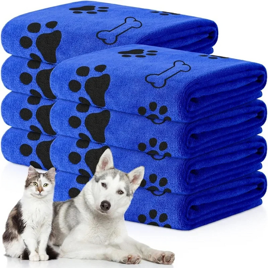 Felineau Serviette de Séchage à Poches pour Chien - Lot de 4