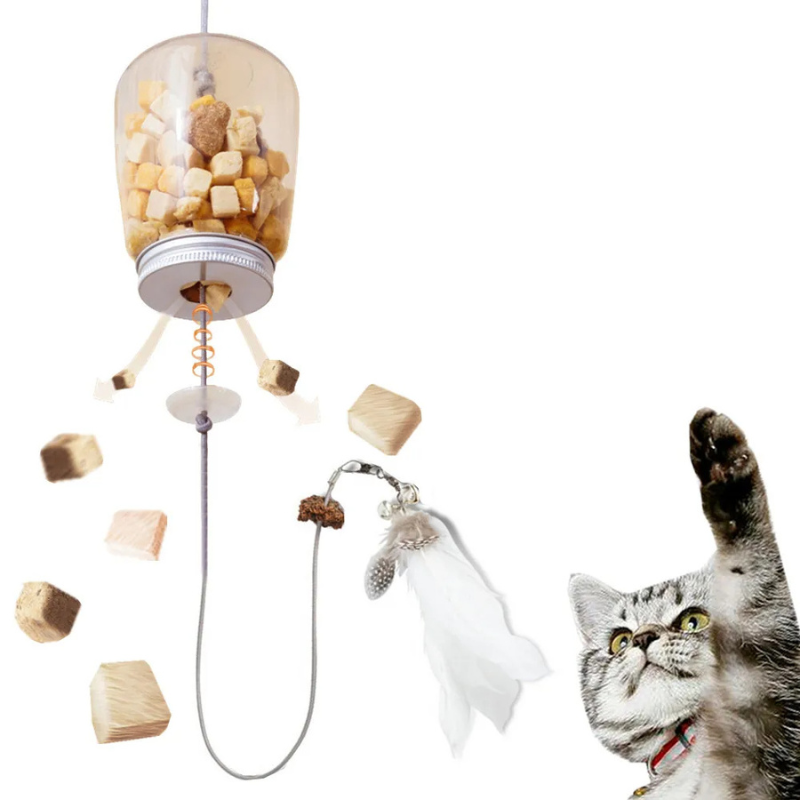 Felineau Jouet à Ressort Distributeur de Friandises pour Chat