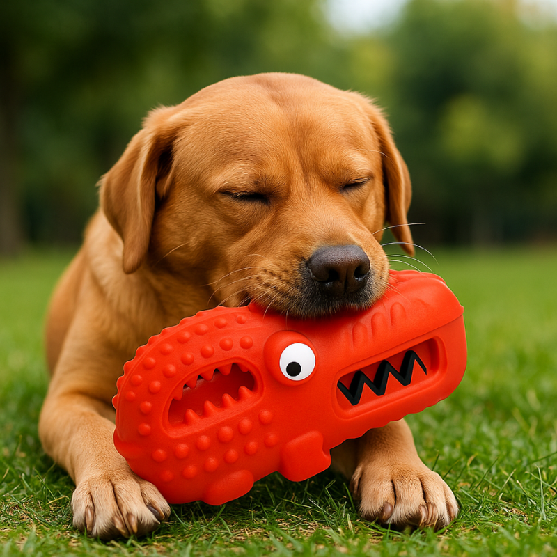 Jouet Crocodile Chien - Slow Feeder Couineur - image 3