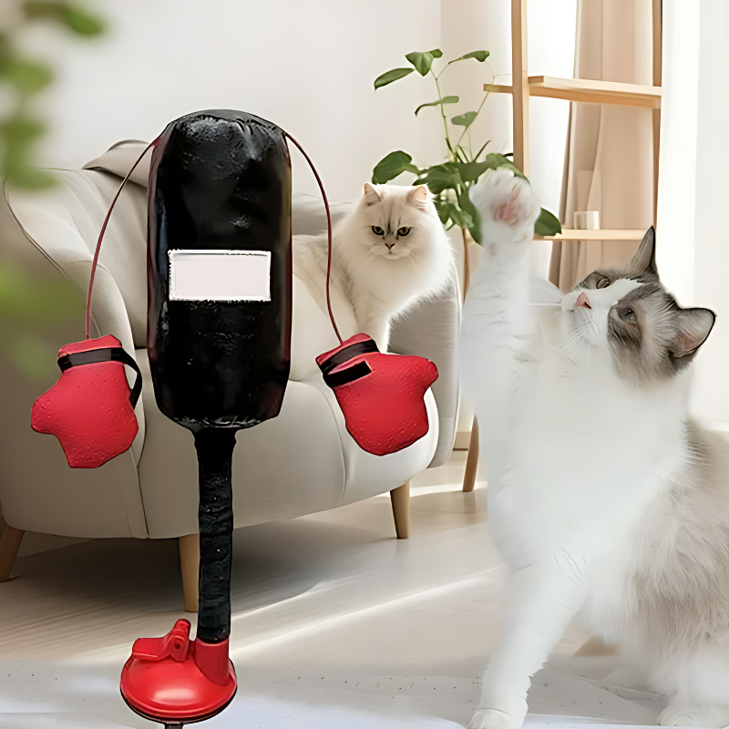 Felineau Jouet Punching-Ball Interactif - Entraînement Boxe Félin Dynamique