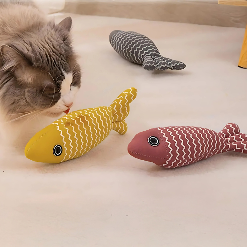 Felineau Poisson Frétillant Électrique Réaliste - Jouet Sensoriel Félin