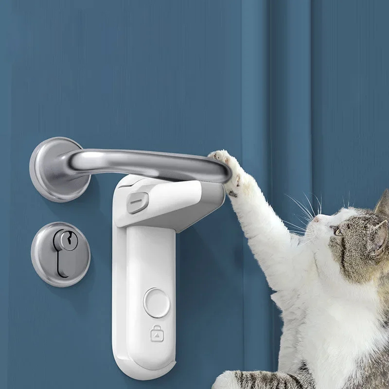 Bloque Porte Securite Chien Chat - Verrou Poignee - image 3
