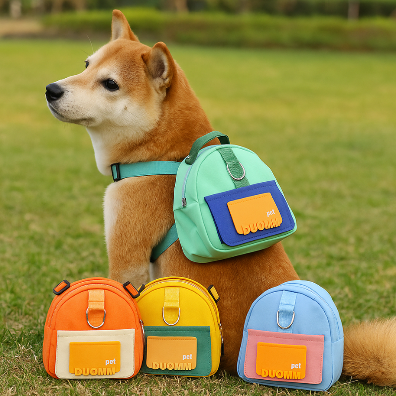 Felineau Sac à Dos pour Chien avec Clip de Laisse - Jaune ou Vert