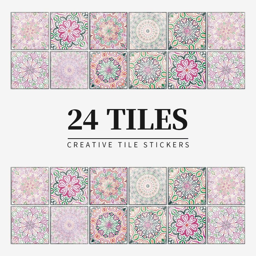 Lot de 24 stickers muraux à motif de carrelage