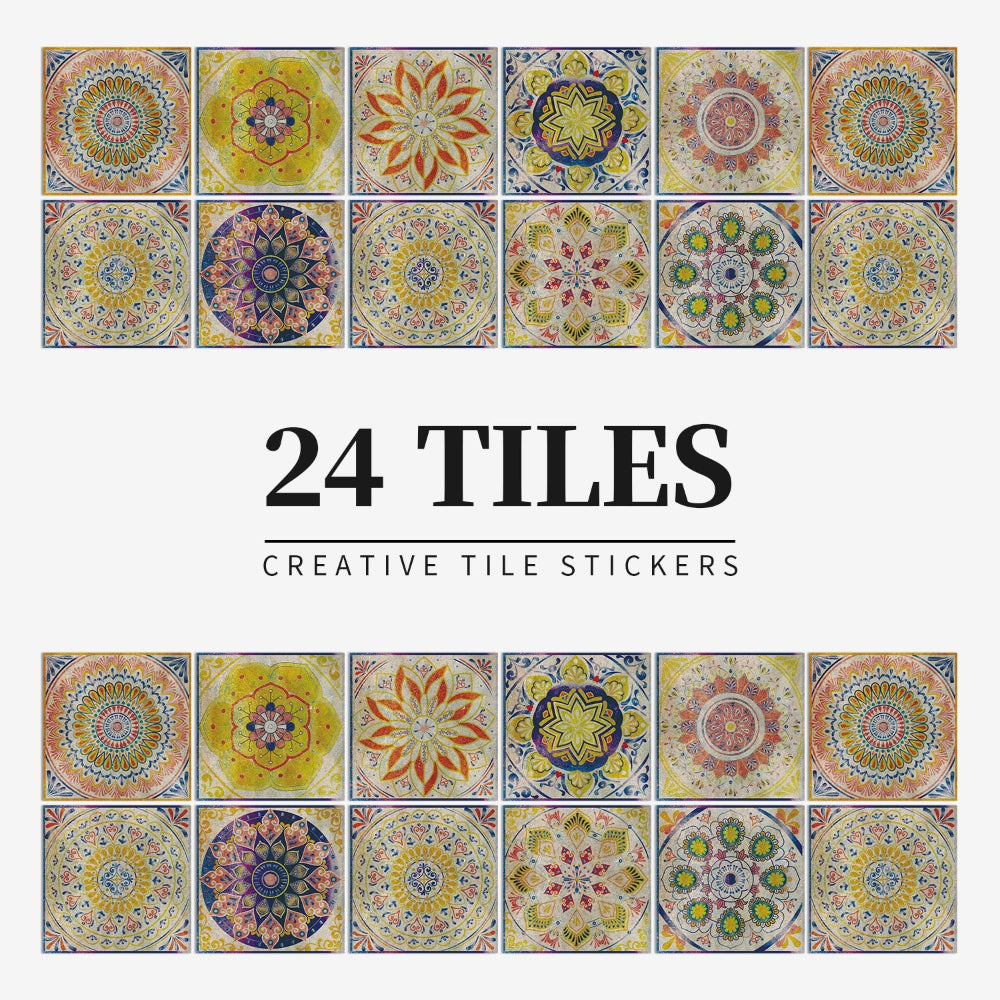 Lot de 24 stickers muraux à motif de carrelage
