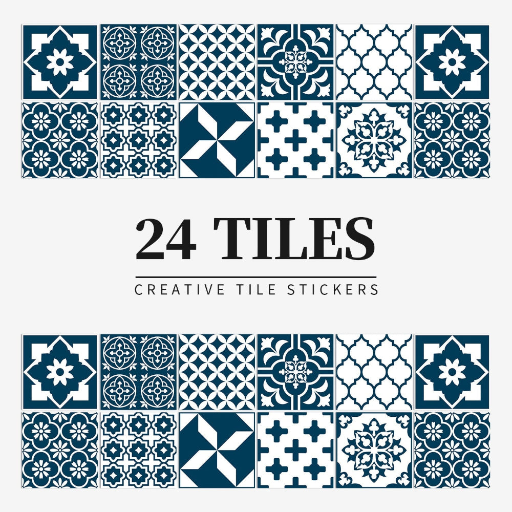 Lot de 24 stickers muraux à motif de carrelage