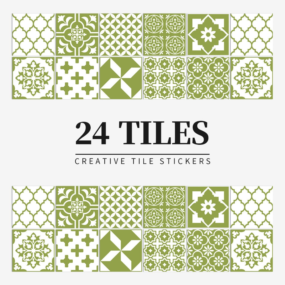 Lot de 24 stickers muraux à motif de carrelage