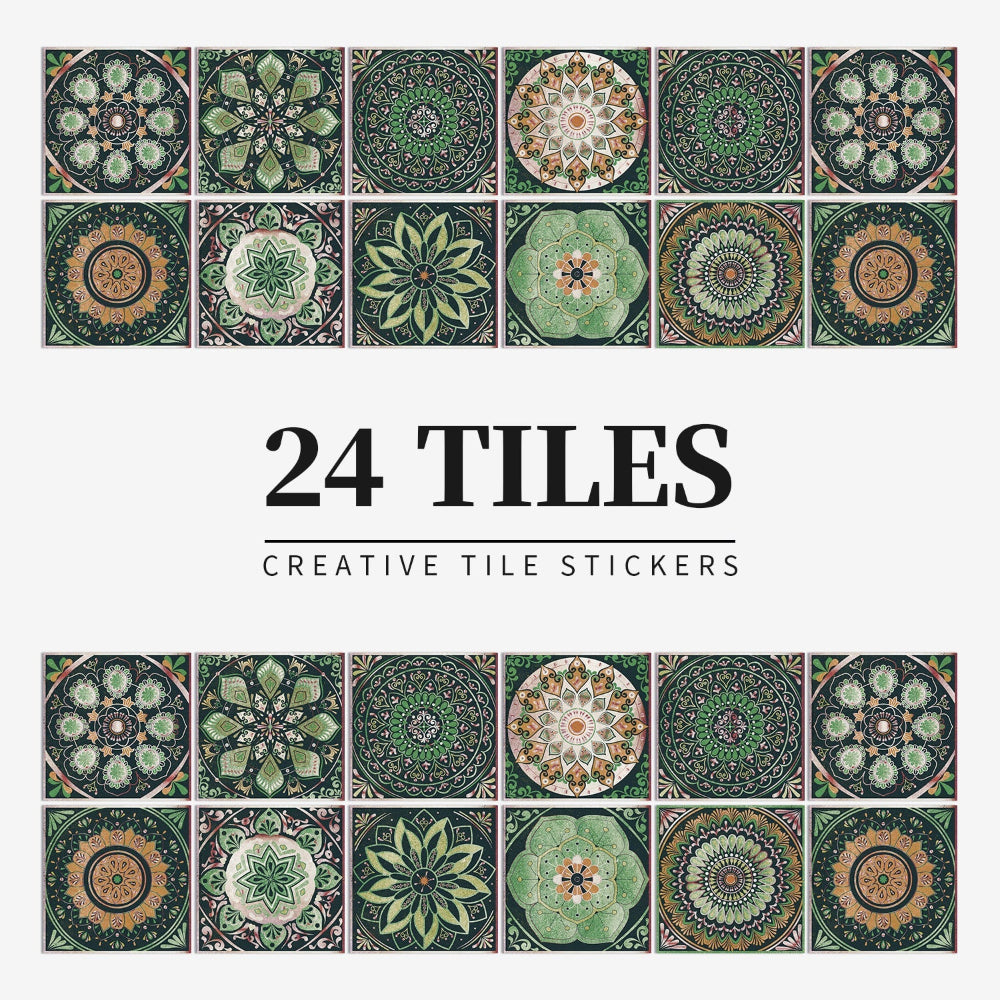 Lot de 24 stickers muraux à motif de carrelage