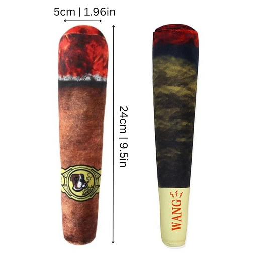 Felineau Cigare Peluche Robuste - Jouet à Mâcher Nettoyant Dentaire