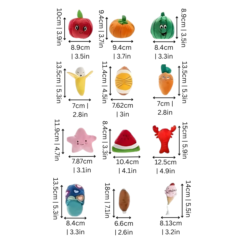 Felineau Lot de 12 Jouets en Peluche pour Chien - Collection Complète