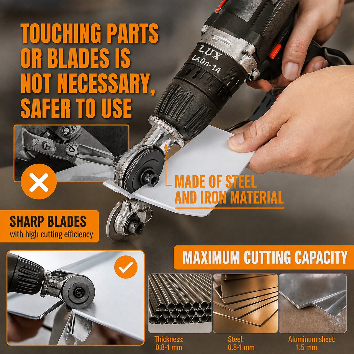 Accessoire de découpe de tôle pour perceuse