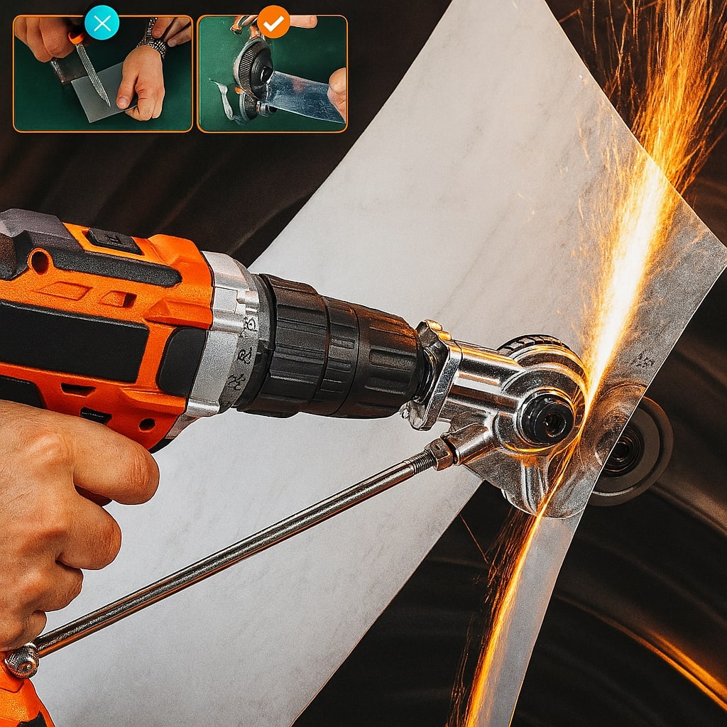 Accessoire de découpe de tôle pour perceuse