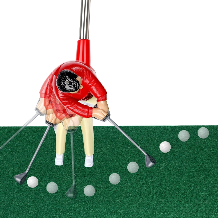 Ensemble de mini-golf intérieur avec petit golfeur au manche