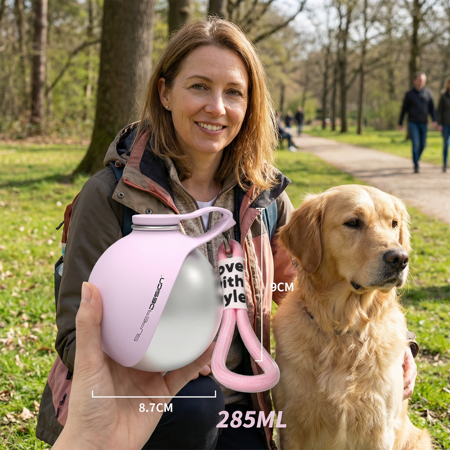 Gourde de voyage 2-en-1 pour chien avec bol – image 5