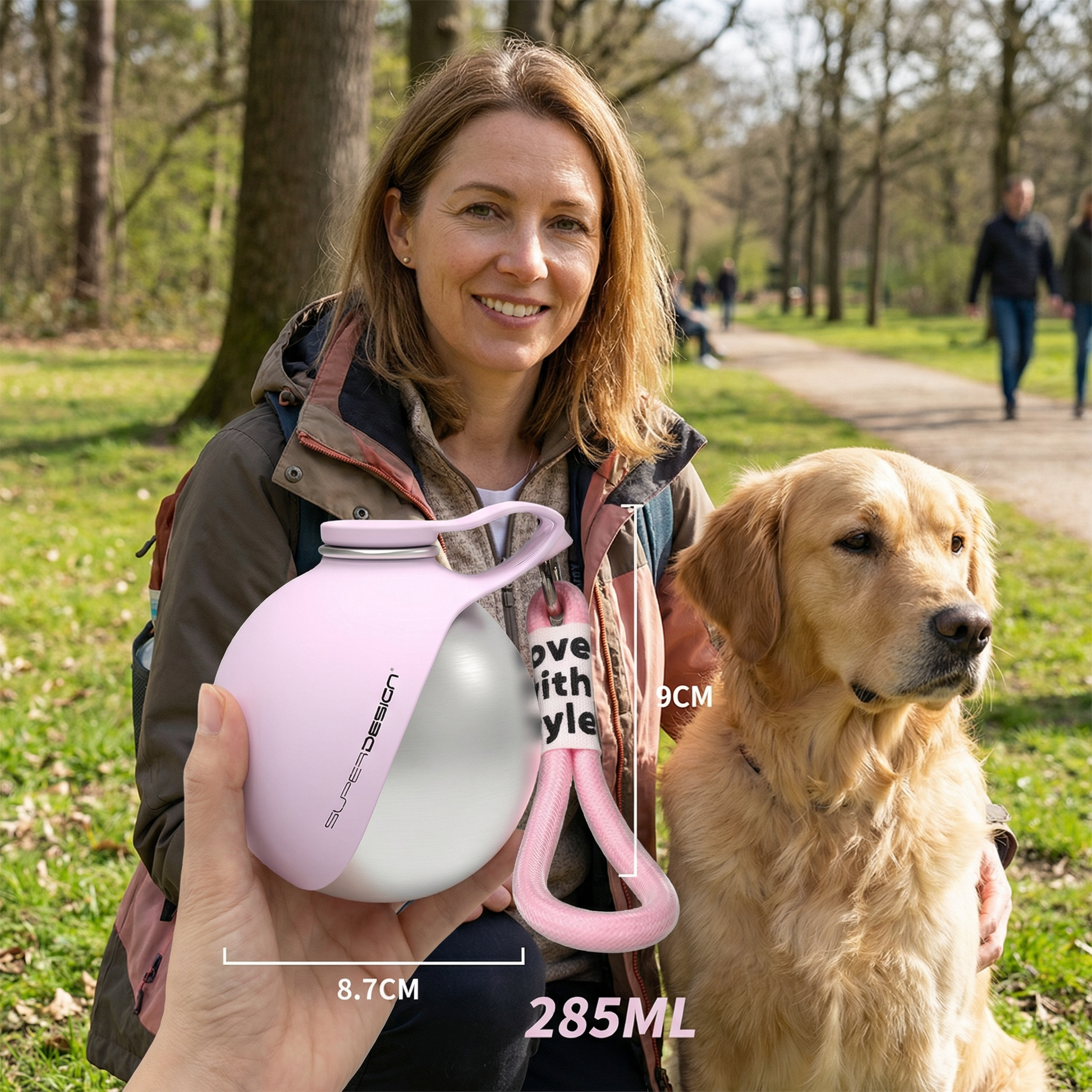 Gourde de voyage 2-en-1 pour chien avec bol – image 5