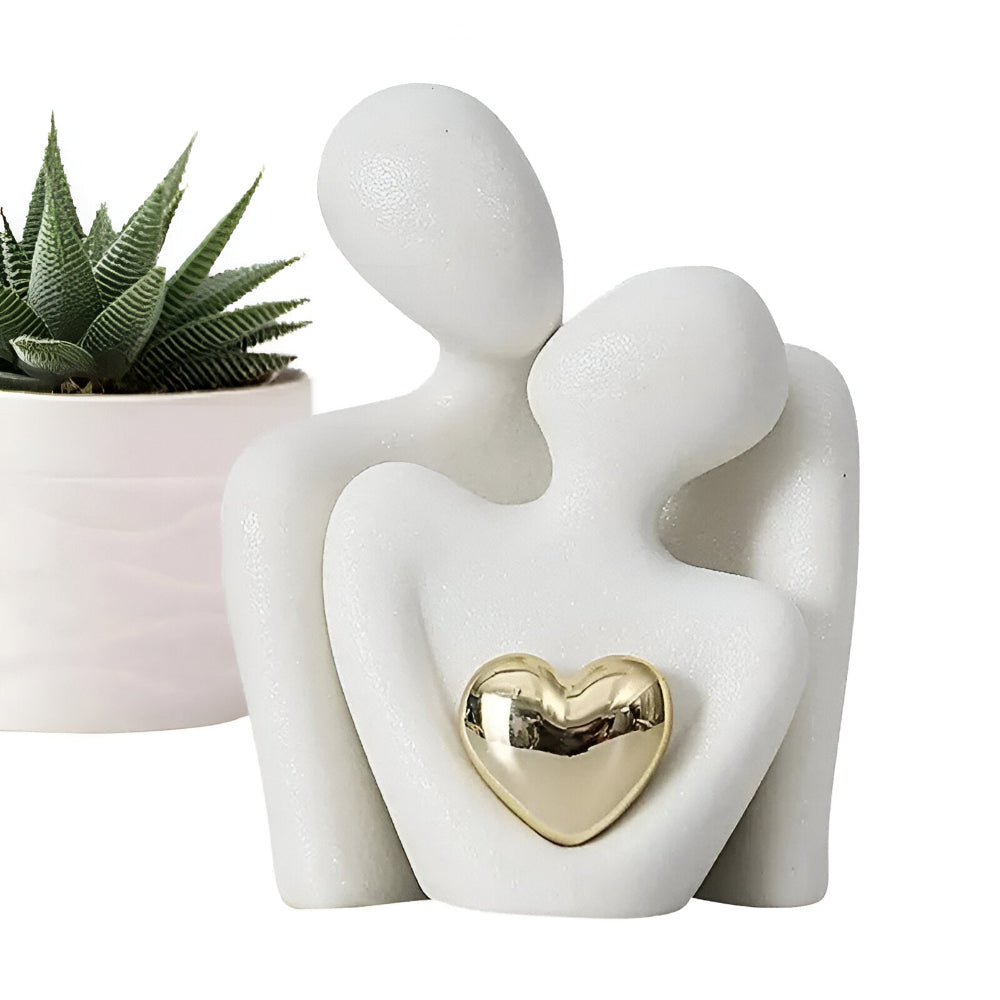 Figurine couple minimaliste en résine