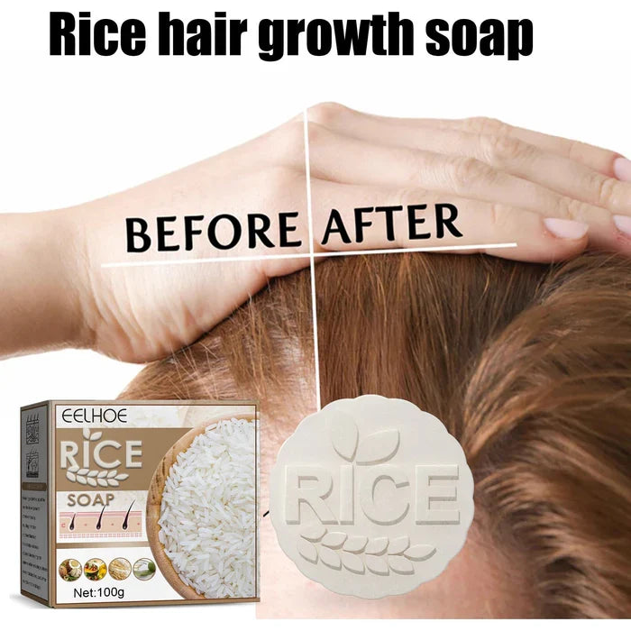 Shampoing solide à l’eau de riz fermentée, parfum musc-vanille