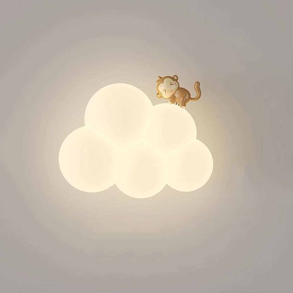 Veilleuse murale LED en forme de nuage, 19 × 21 cm