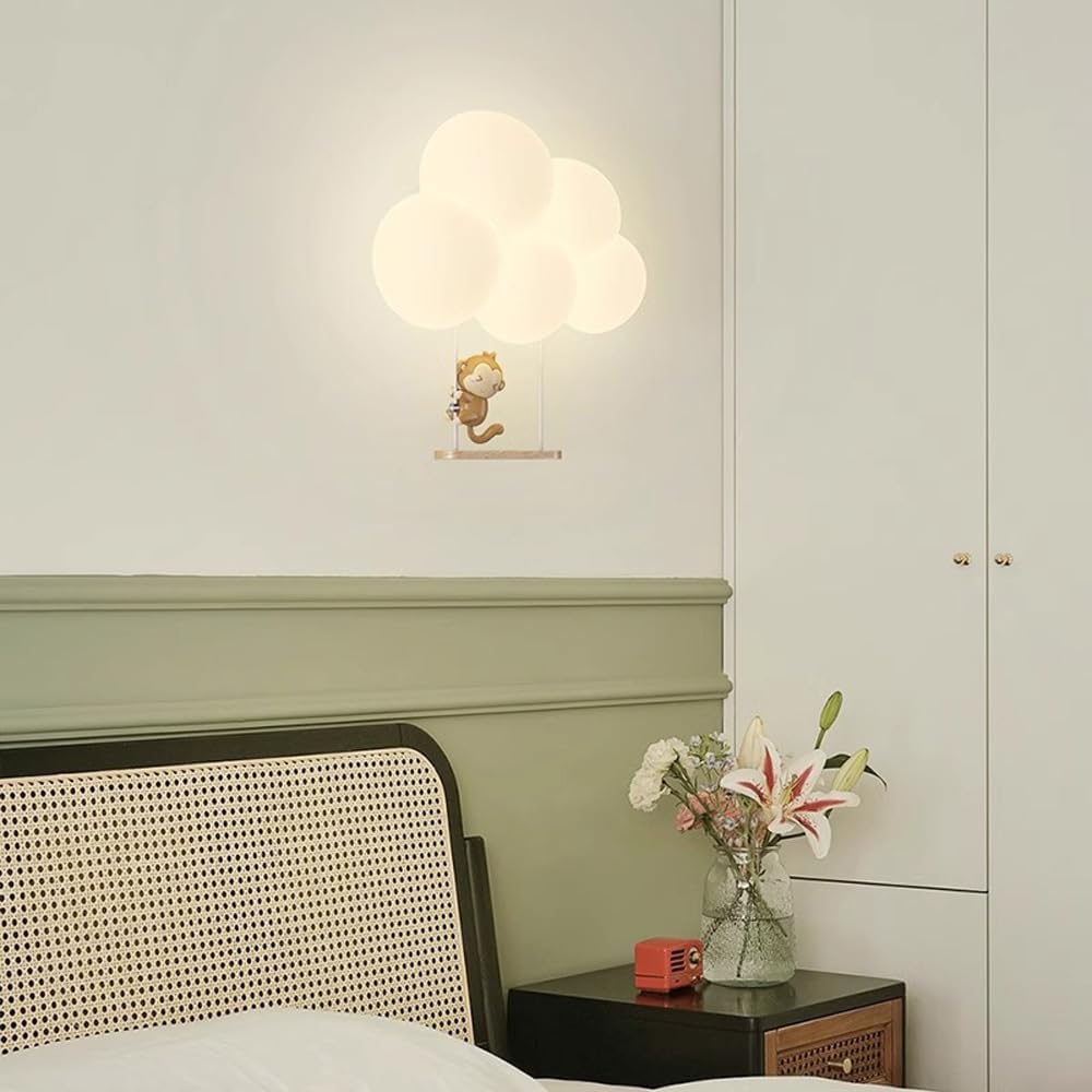 Veilleuse murale LED en forme de nuage, 19 × 21 cm