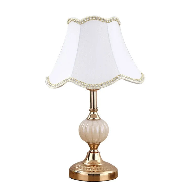 Lampe de table rétro à abat-jour floral, hauteur 42 cm