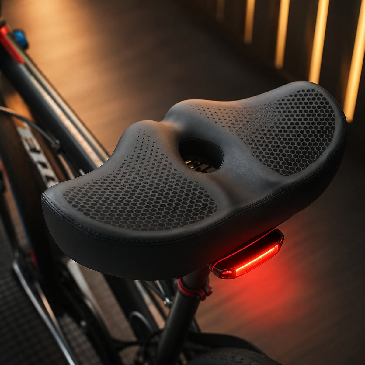 Selle de vélo large sans bec avec double ressort