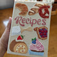 Carnet de recettes à couverture textile brodée