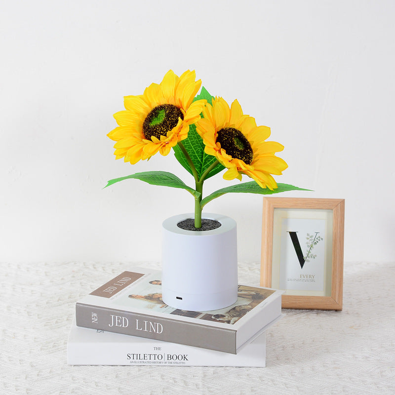 Lampe décorative tournesol rechargeable, 28 cm