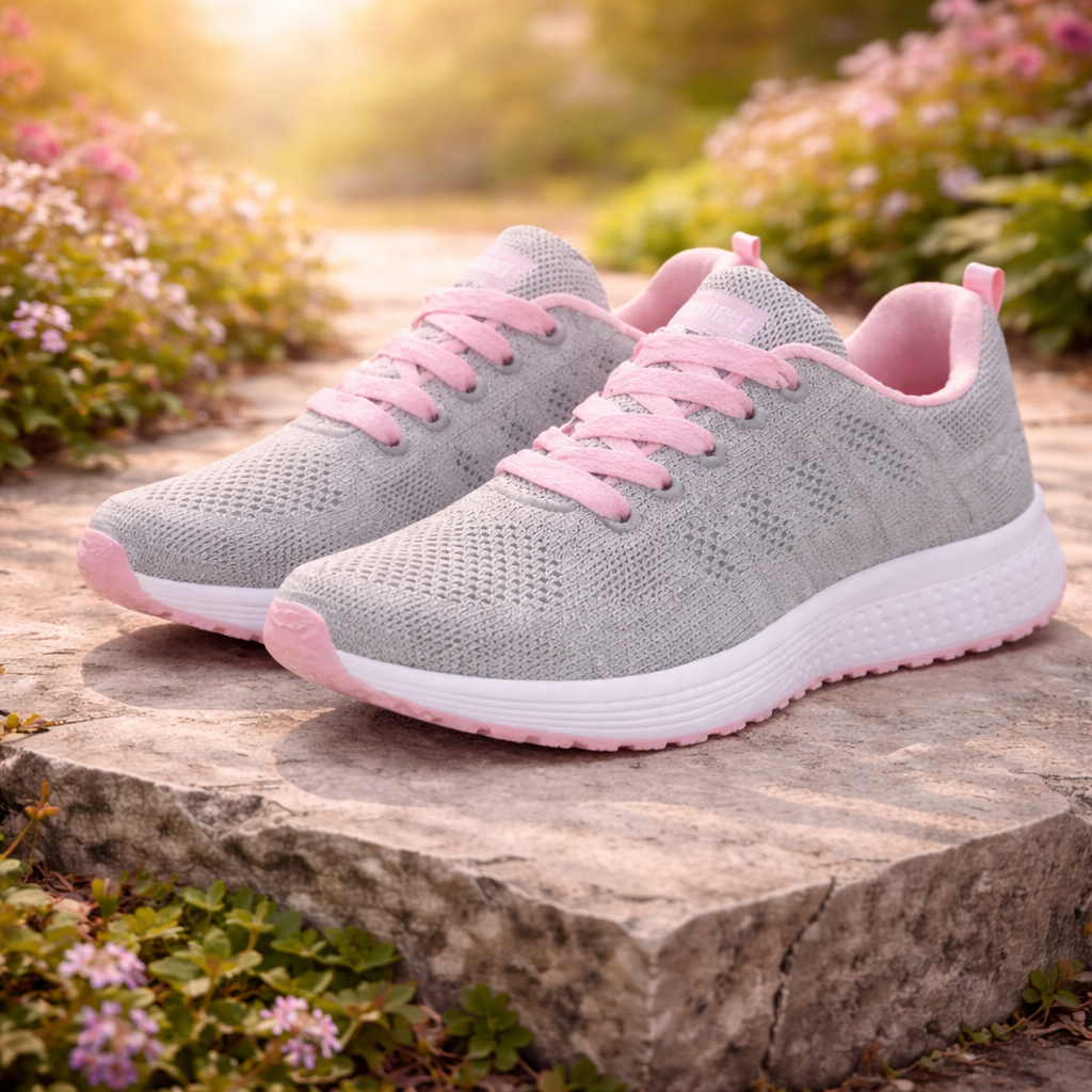 Baskets en textile avec semelle EVA et insert en gel