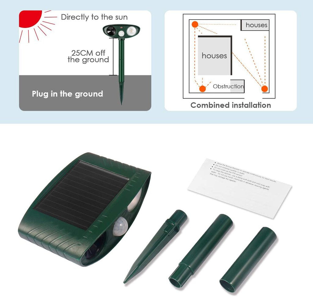 Répulsif solaire de jardin à fréquence réglable