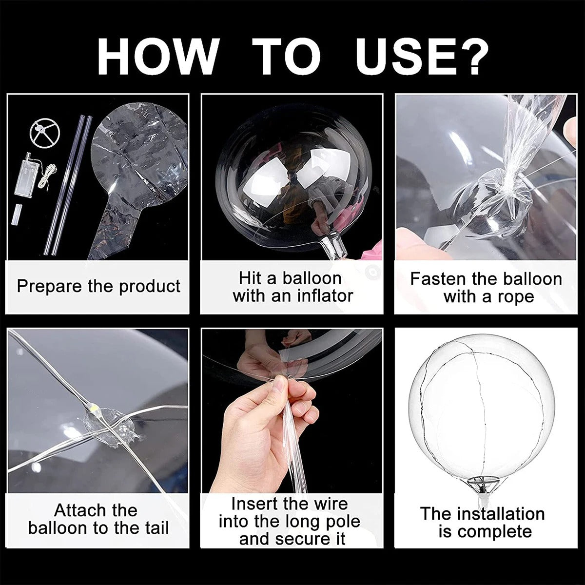 Ballons décoratifs à LED réutilisables