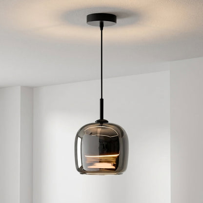 Suspension en verre teinté avec douille E27